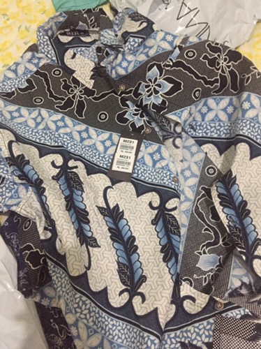 M231 Kemeja Pria Batik Panjang Biru 1623a