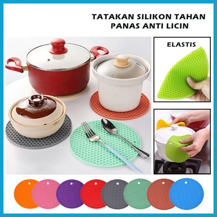 Tatakan Alas Panci Mangkok Silicone Trivet Mat Silikon Anti Panas