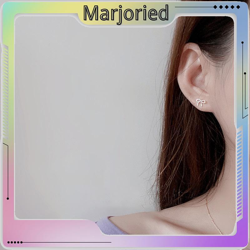 S925 Silver Stud Earrings untuk Siswa Perempuan Anting Desain Kecil Serbaguna Sederhana-MJD