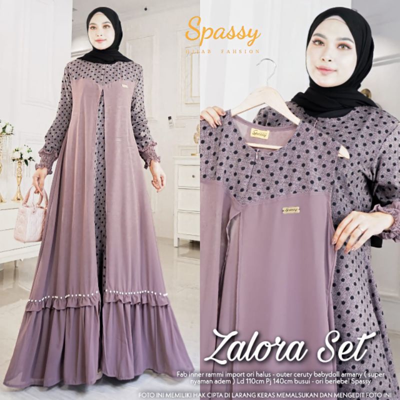 [[ BISA COD ]] TIDAK ORI UANG KEMBALI - ORI BERLABEL SPASSY - ZALORA SET | GAMIS SPASSY ORI