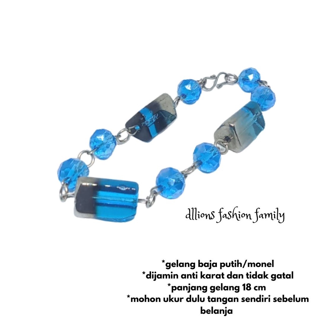 GELANG BAJA PUTIH,GELANG MONEL,GELANG KRISTAL BAJA PUTIH ANTI KARAT PANJANG 18 CM
