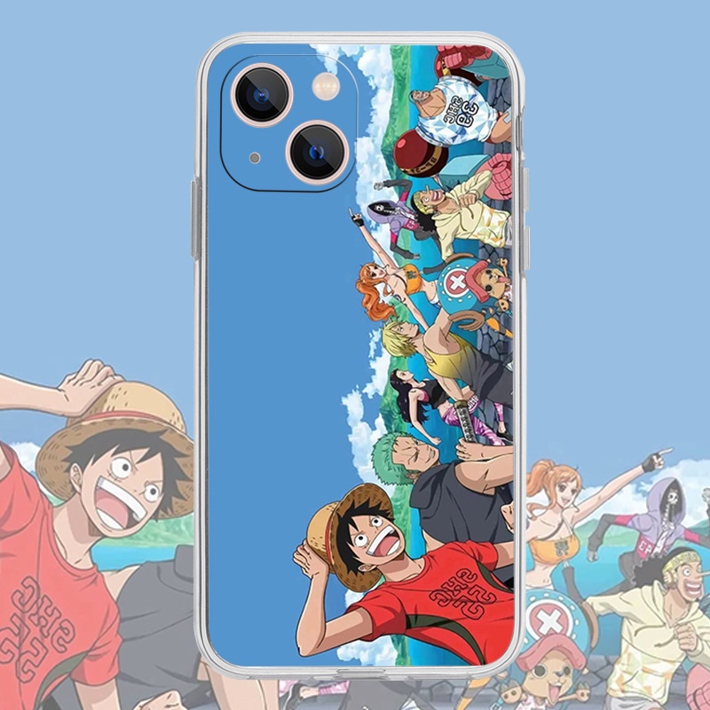 Soft Case Silikon Motif Anime One Piece Untuk iPhone 13 / 12pro / 11 max / xr / 78p / 14 / 13