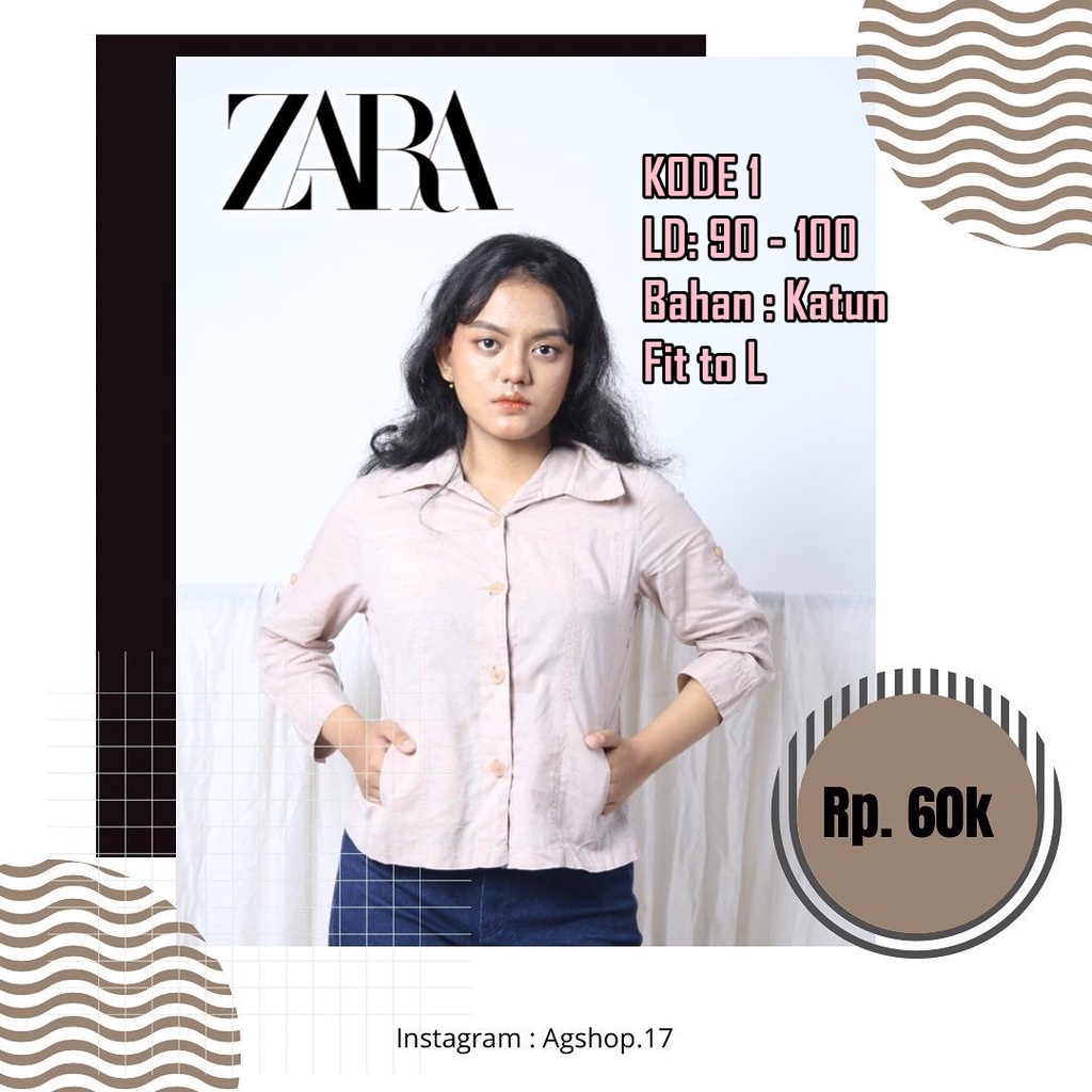 BLOUSE KEMEJA WANITA BRAND ZARA/TAG LABEL ZARA/BRANDED ZARA WOMAN