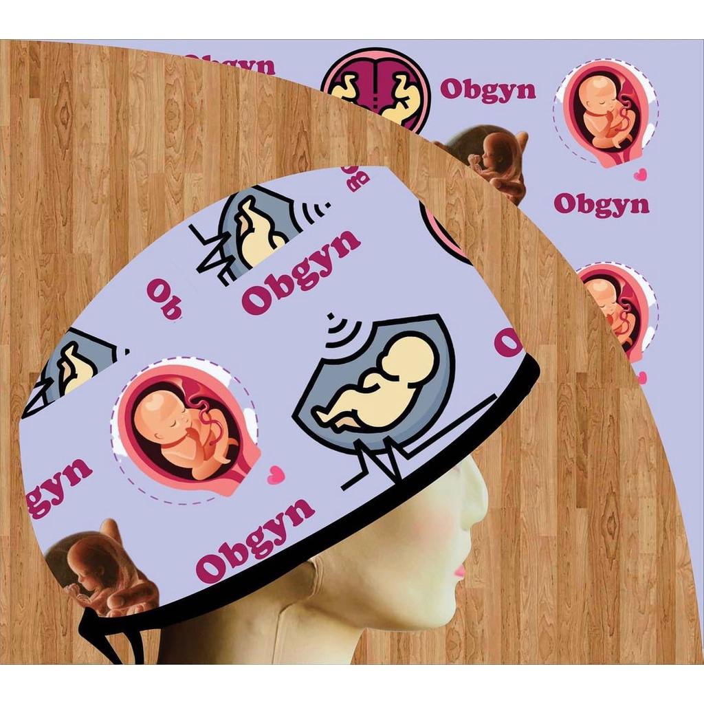 Head Cap /Topi Medis / Scrub Hat / Surgical Cap / Topi Dokter Obgyn Ungu