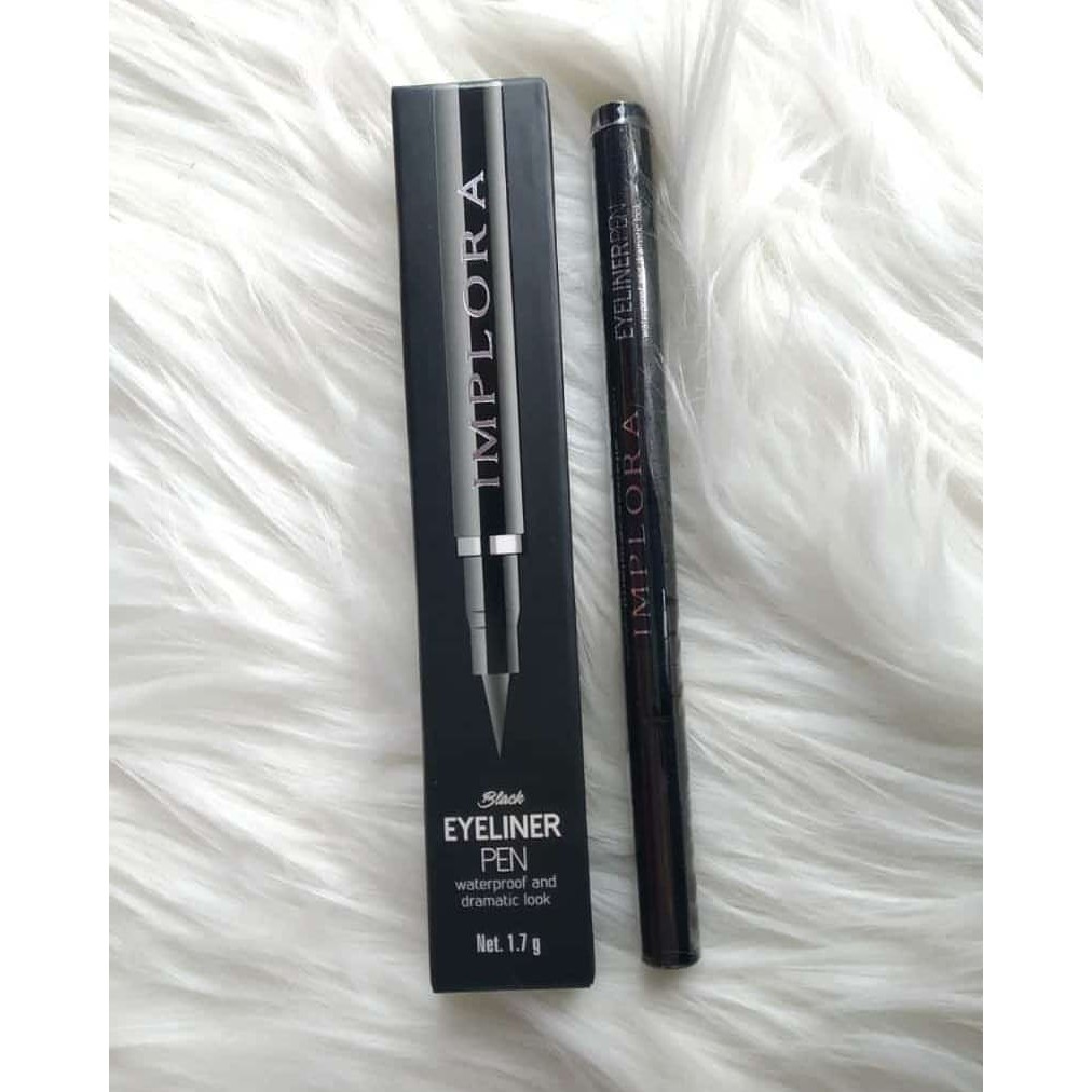 Eyeliner Pen Implora Original Black Waterproof Eye Liner Hitam model Pulpen Tahan Air