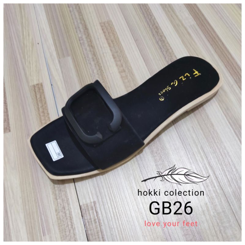 Sandal Selop Swede Wanita Model Kokop Gesper Premium