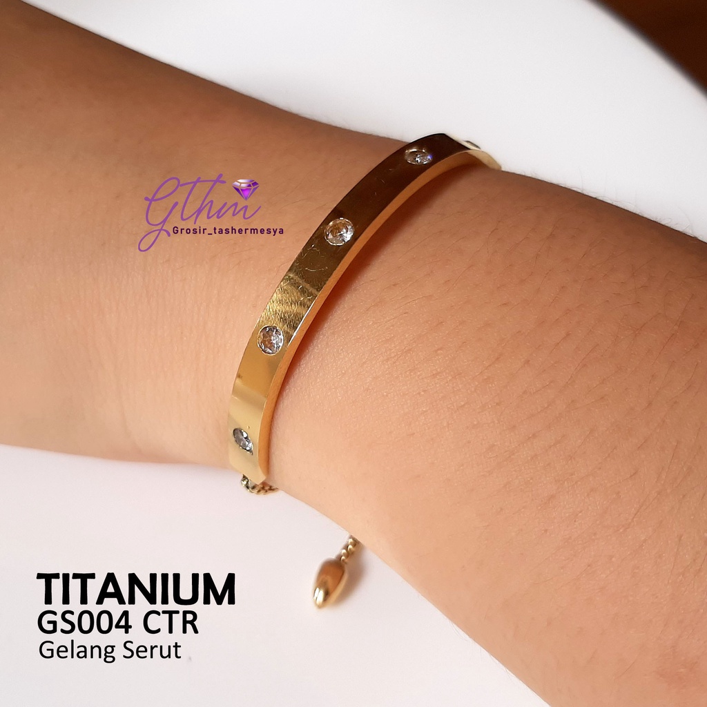 GTHM gelang titanium serut wanita GS004