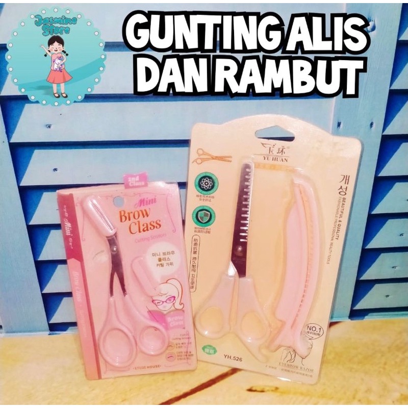 Gunting Alis MINI BROW CLASS Cut Cutting Scissors Etude House Eyebrow/Gunting Alis/Alat Gunting Alis/Pencukur Alis/Eyebrow Scissors/Gunting Rambut Barber Scissor tajam murah/Gunting Shaggy Hair Cutter Mini Set Penjepit Rambut Gunting Rambut