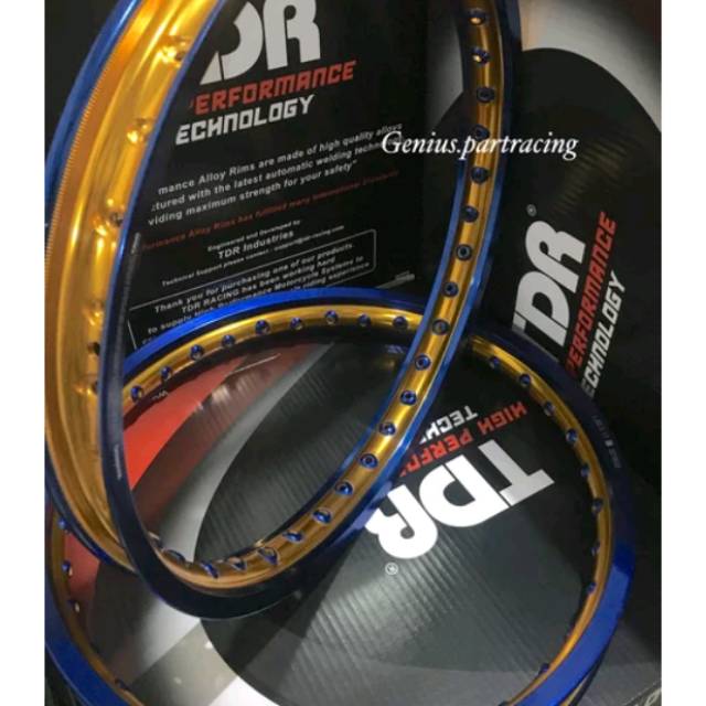 Velg TDR blue gold 140-17 sepasang . Velg  TDR 2tone blue gold ring 17