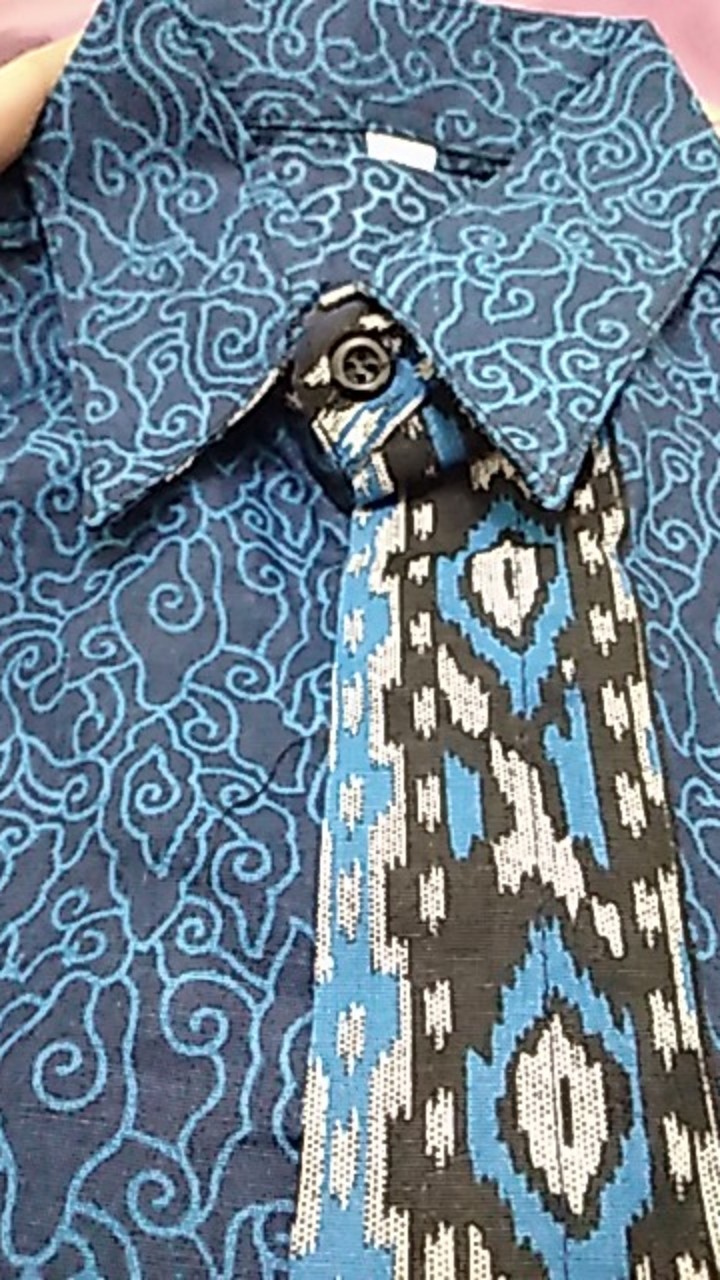 Batik Couple Keluarga Maura Couple Sania Ruffle Ori Ndoro Jowi Dnt Termurah Motif Mega Mendung Biru