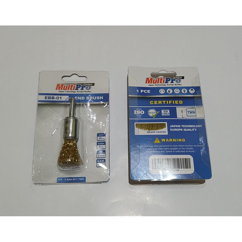 Sikat Kawat Kuningan Mata Bor Multipro EBB-01 Shank 6 mm