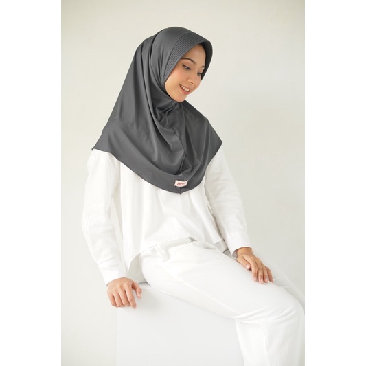 Gadis Khimar (khimar sport) Daily khimar jersey PROMO 100k dapat 3pcs-Gadis Ash grey