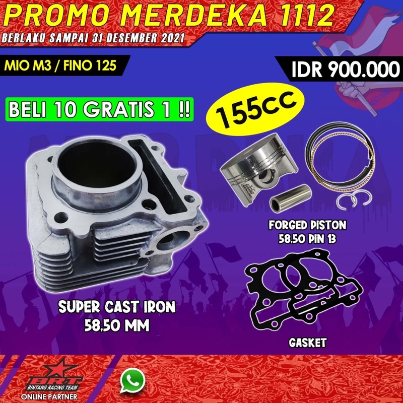 blok cast iron/ceramic dan piston forging 58.5 mio m3/fino 125