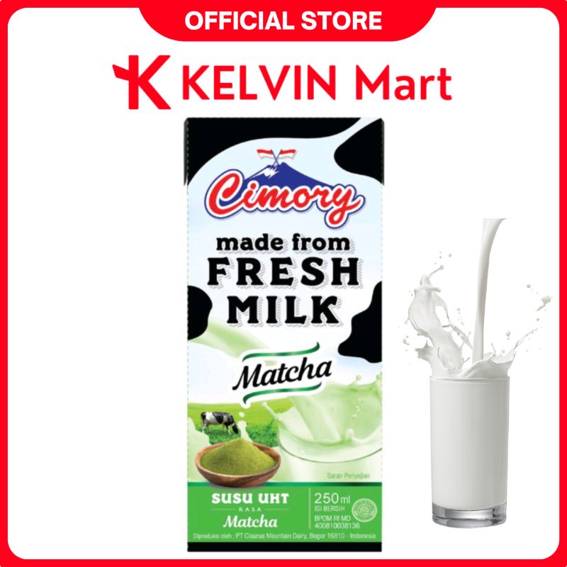 

Cimory Susu Cair UHT Milk Macha Rasa Teh Hijau pck 250mL | KELVIN Mart