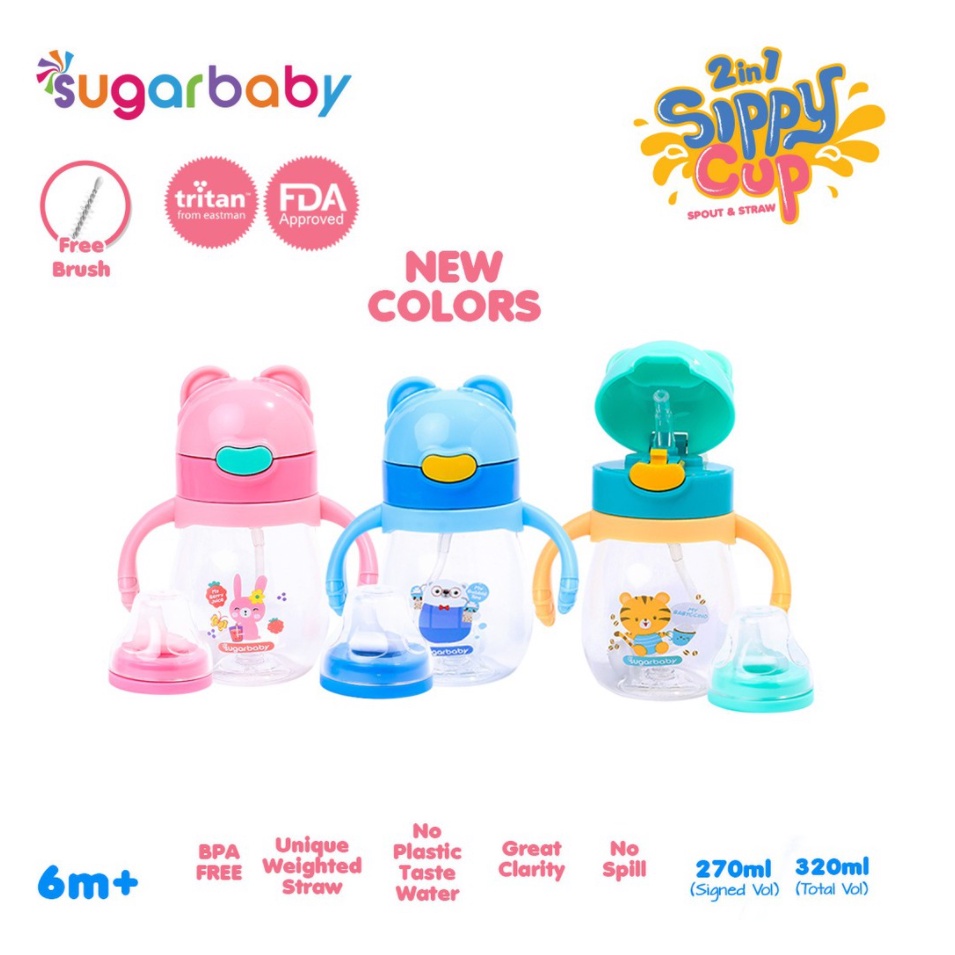 Sugar Baby TRITAN Sippy Cup 2in1 (320 / 270 ml, 6mo+) CBKS