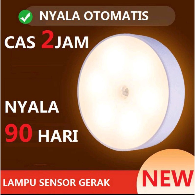 Lampu Tidur LED Sensor Gerak Otomatis Tempel Lampu Lemari Magnetic