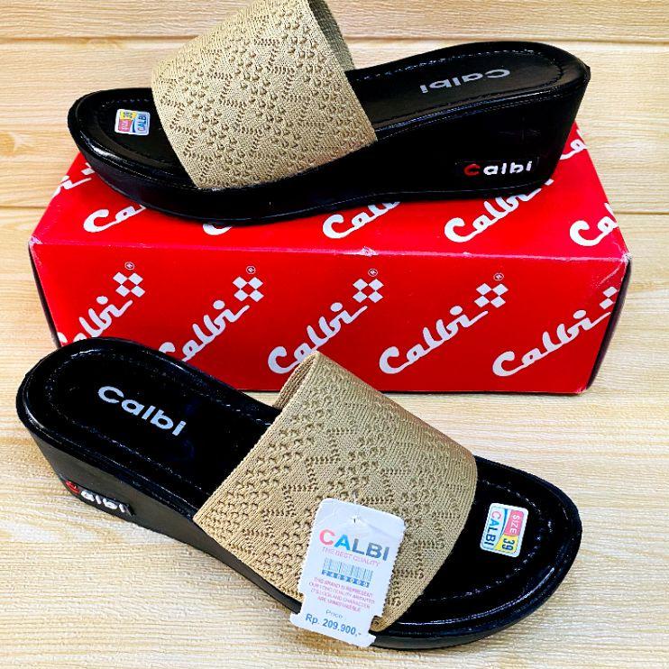 Keluaran Terbaru.. SANDAL WEDGES CALBI RAJUT IMPORT