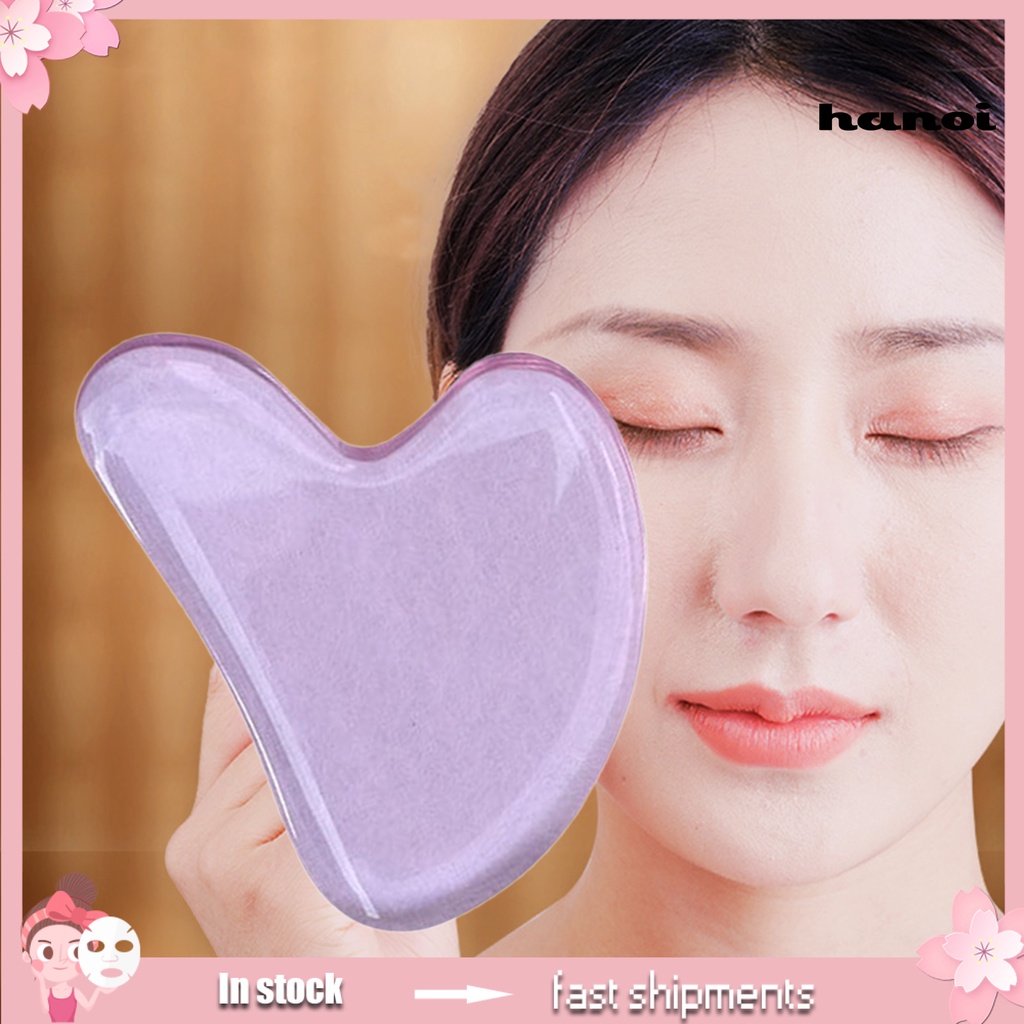 HQTM_Massage Roller Board Heart-Shaped Relieve Face Tension Transparent Skin Care Guasha Stone for Adult