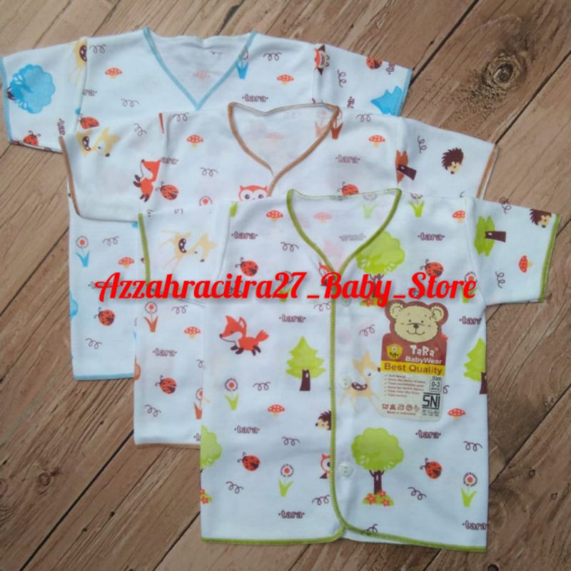 3PC Baju Bayi Tara Necci Lengan Pendek Putih Newborn Sni -Baju Tara lengan Pendek Sni Newborn