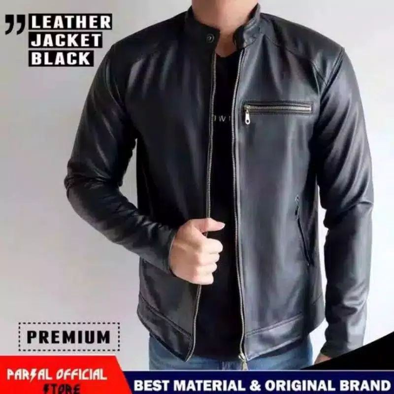 Jaket Semi Kulit  Asli Pria Elegant Brownie ARL 033 Silverstone Ariel/Jaket keren pria/jaket murah