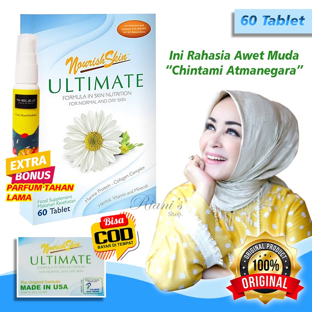 Nourish Skin Ultimate 15 30 60 Tablet Original New Formula Suplemen Mencerahkan Wajah Melembabkan Ba