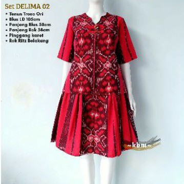 set delima merah merona ori tenun troso modern dan trendy