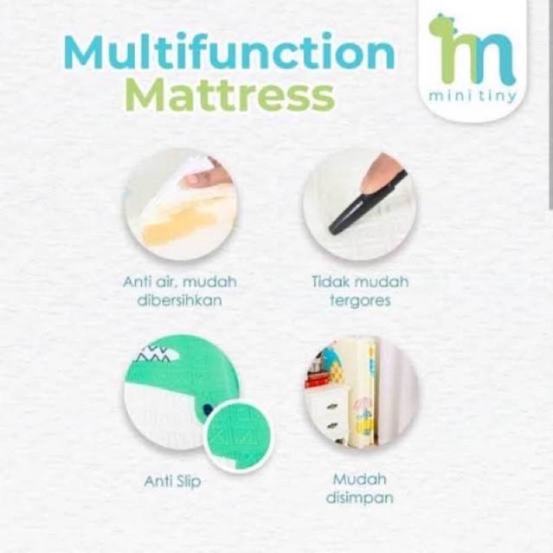 Playmat multifungsi minitiny - foldable multifunction mattress | alas main anak