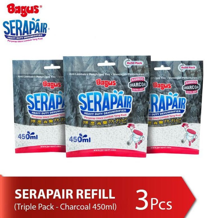 Triple Bundle Bagus Serap Air Refill 450 ml Charcoal