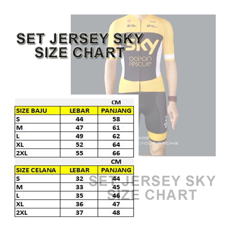 Jersey Set Sepeda Roadbike MTB Impor Team SKY Ocean Rescue Edition