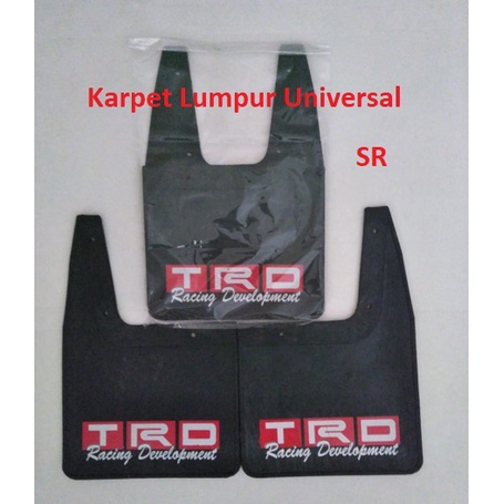 Karpet lumpur  Roda TRD Resing Depelopment 2pcs / Karpet Lumpur TRD  Racing  Development Universal cocok untuk jenis Mobil kecil pasang depan atau belakang uk 23 x 34 cm bahan karet mudguard harga sepasang