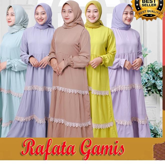 GAMIS KEKINIAN // GAMIS WANITA  2022 // RENDA RAMPEL TIGA LAPIS // MODEL DREES IBU MENYUSUI //  JILB