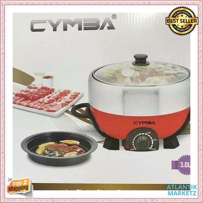 CYMBA GM 0013 Pemanggang dan panci shabu listrik (3 liter)