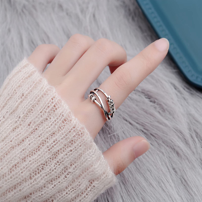 Fancyqube Cincin Fidget Spinner Anti Cemas Dapat Disesuaikan Untuk Pria Dan Wanita