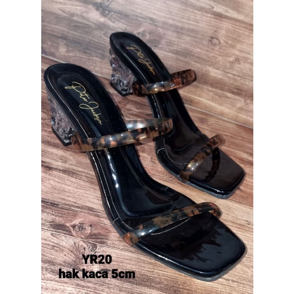Goship|Peter jackson YR20 heels kaca 5cm-Hitam