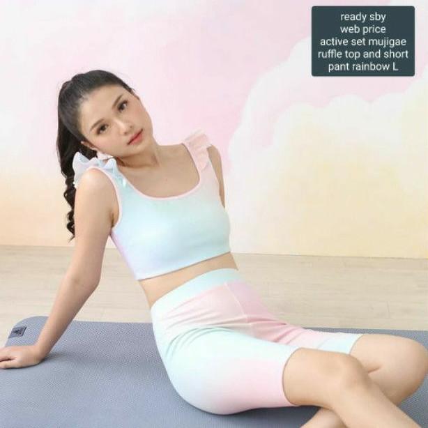 [READY NEW] VONE ACTIVE SET MUJIGAE IN PARIS RAINBOW L WITH TAG WEB PRICE