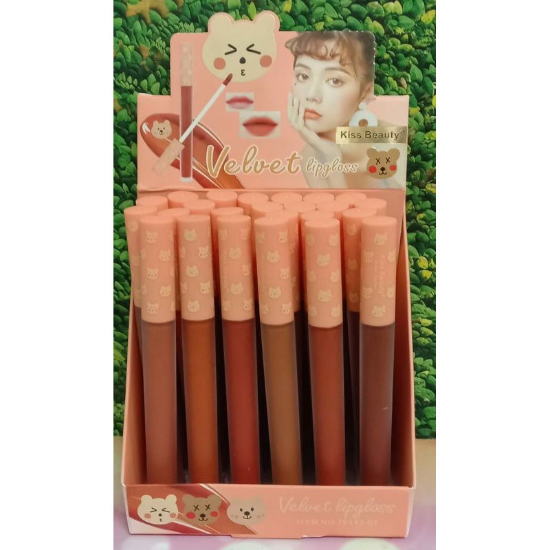 [PER 6 PCS]LIP GLOSS VELVET BEAR KISS BEAUTY NO.70143