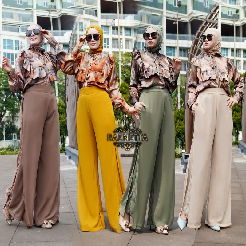 Soljy Set Vol 3 Ori by Baenetta / Gamis Set Syar’i / Setelan Celana Polos / Setelan Celana Pesta / B