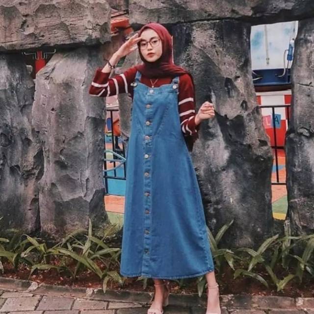 Miwa overall baju atasan pakaian muslim baju wanita overall jeans