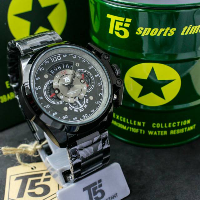 Jam T5 H 3633 original chrono aktif bergaransi free box kaleng