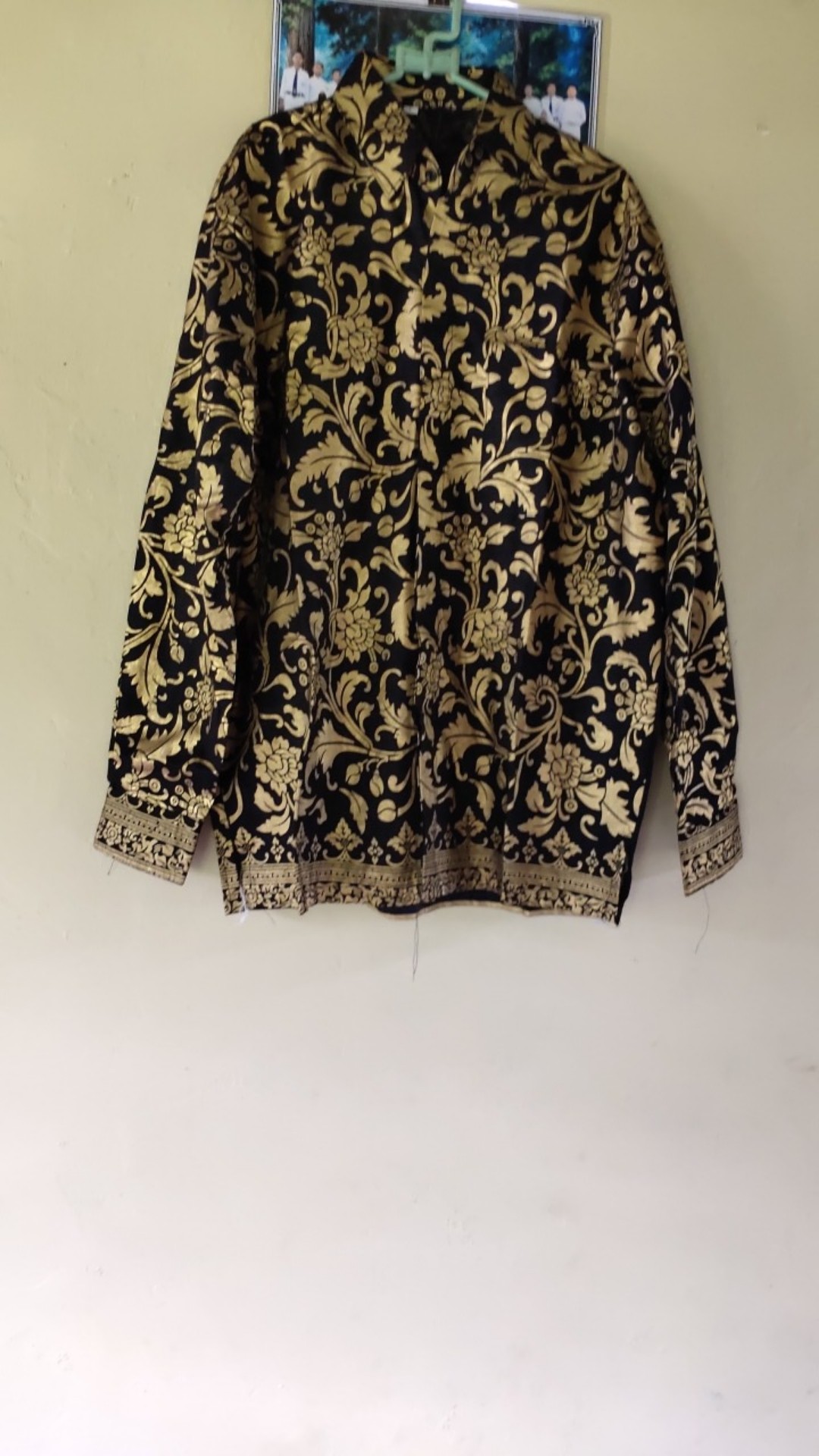 Batik Gamis Murah Hitam Kembang Baju Atasan Wanita Seragam Pekalongan Alkhalis