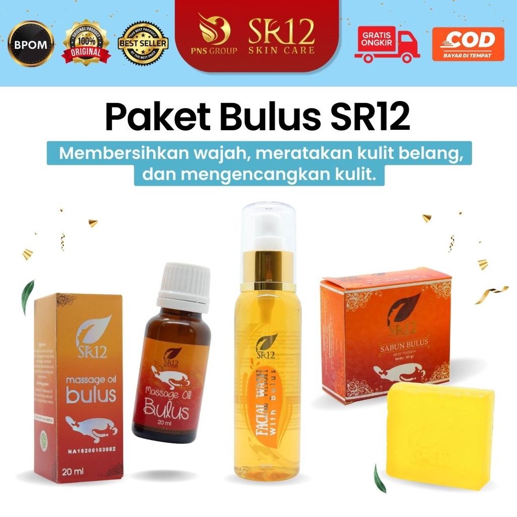 PAKET BULUS SR12 | Facial Wash Bulus | Minyak Bulus | Sabun Bulus | SR12 | HERBAL | Skincare BPOM