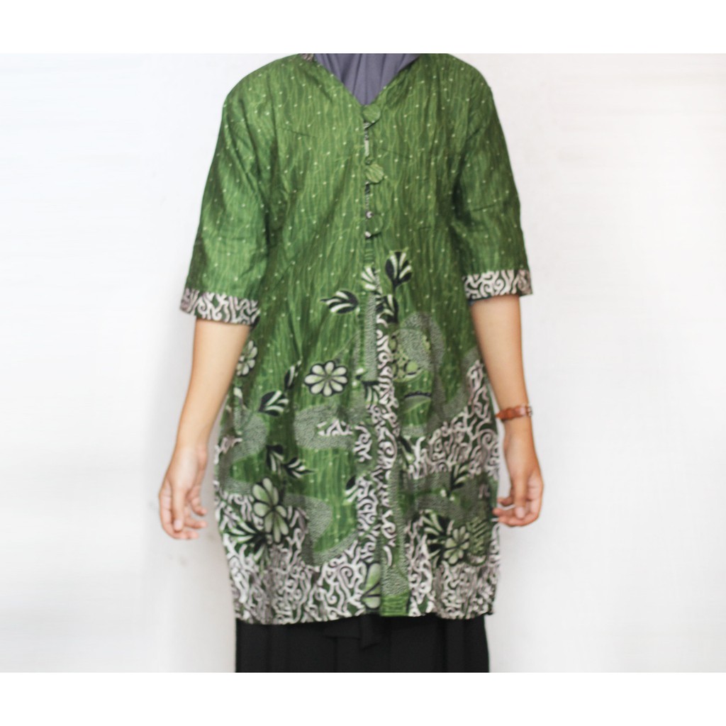 Blouse Batik Wanita I Blus Batik I Blus Kerja Wanita Batik Dhara-SIZE XL