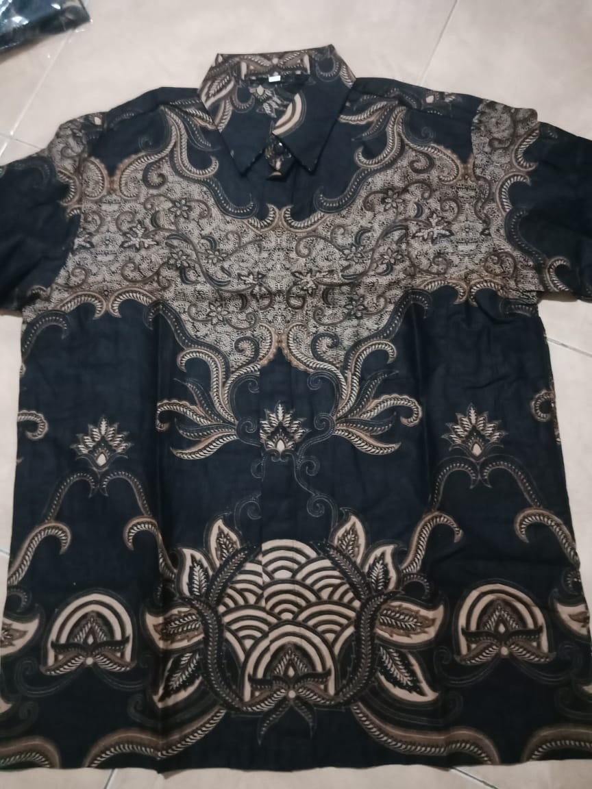 Kemeja Batik Pria Lengan Panjang Size M L Xl Xxl  Bswart Batik Hrb026 Kenongo Hem Panjang Pad