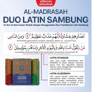 ALQURAN DUO LATIN - ALQOSBAH UKURAN A5 | AlQuran Lansia Al Madrasah DUO LATIN SAMBUNG - Transliterasi Latin dan Terjemah