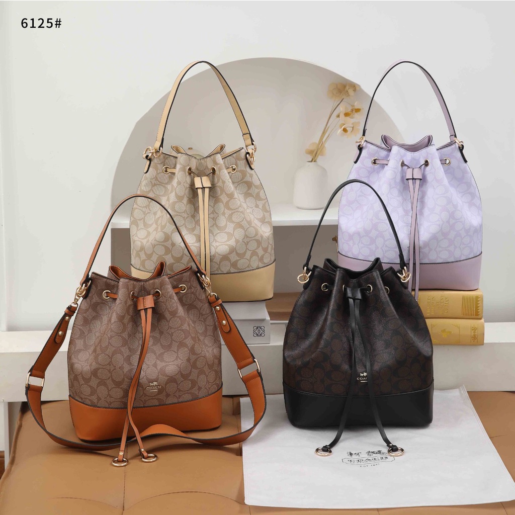 Coa Signature And Leather Bucket Bag 6125