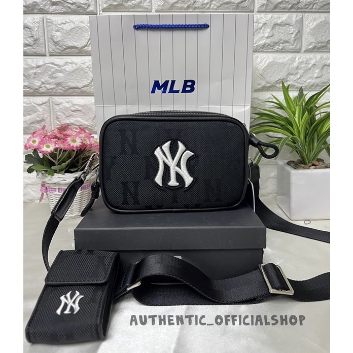 Tas MIB Korea Black Monogram Jacquard Crossbody Bag Original 100%