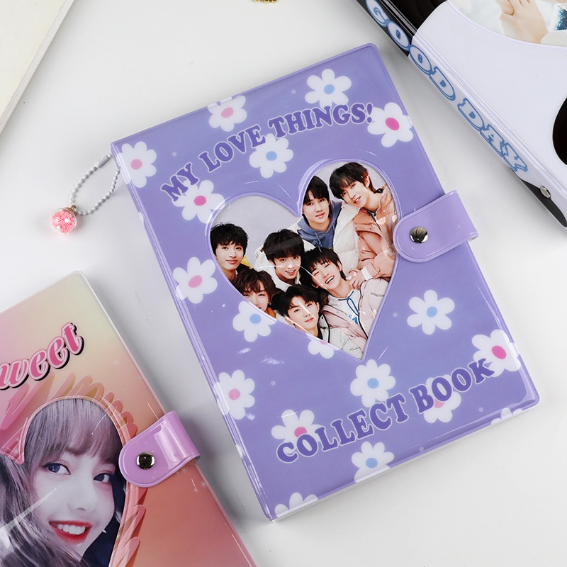 200 Slots A5 Binder INS Cow Transparent Photo Album with 25pcs Sleeves Photocard Organizer Card Holder