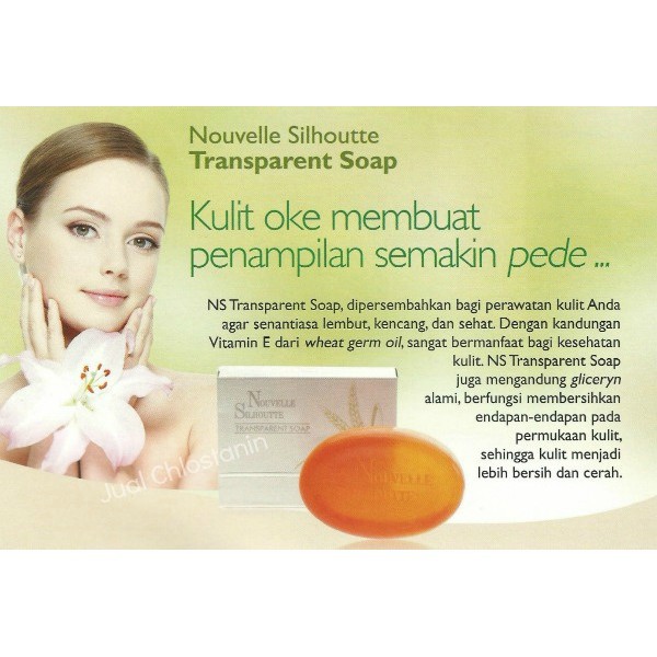 PERA534 NOUVELLE SILHOUTTE TRANSPARENT SOAP VIT E 110GR SABUN MANDI