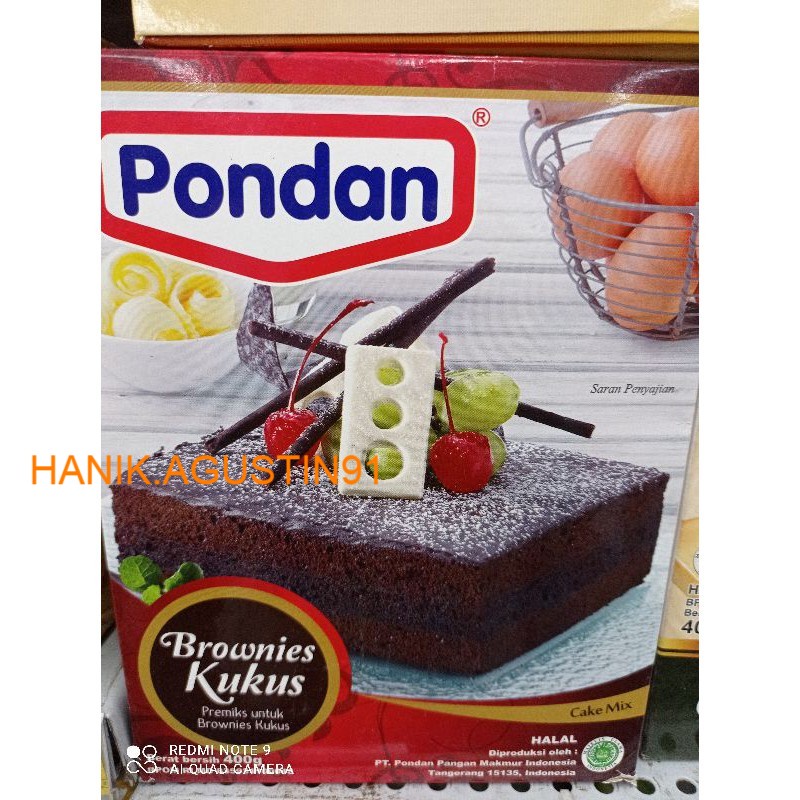 

Pondan Brownies Kukus 400gr SS91