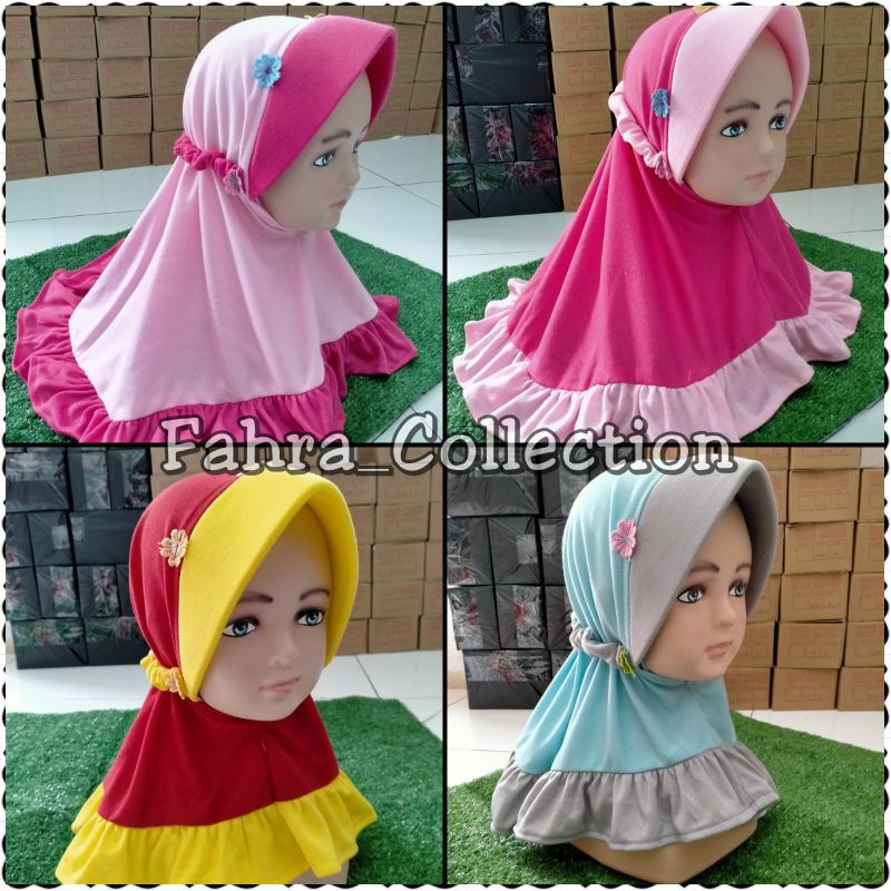 KERUDUNG ANAK BAHAN PREMIUM ADEM MOTIF PET TALI USIA 1-3 TAHUN